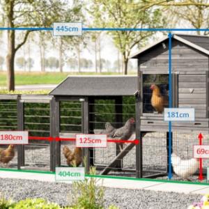 Verschiedene Abmessungen von der Hühnerstall Prestige Large