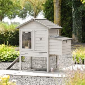 Hühnerstall Prestige Small Light-grey mit Legenest · 114x72x122cm