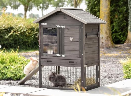 Kaninchenstall Prestige Small Black · 88x72x122cm