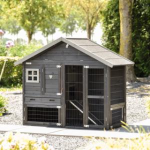 Kaninchenstall Holiday Small Black 154x73x128cm