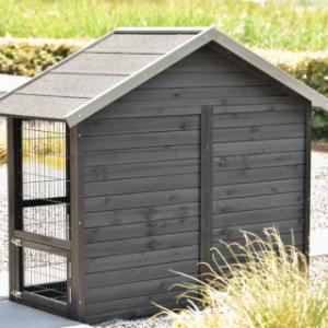 Der Kaninchenstall Holiday Small hat ein Rückseite aus Holz