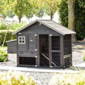 Hühnerstall Holiday Small Black with Legenest 180x73x128cm