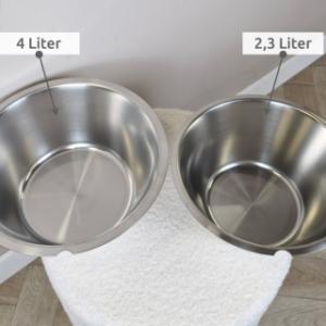 Einzelne Wassernäpfe 4 Liter und 2,3 Liter, Draufsicht