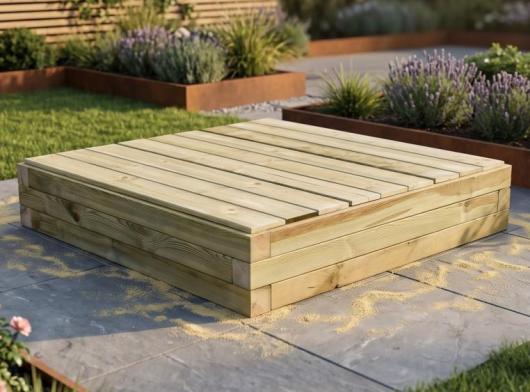 Sandkasten Solution mit Deckel 138x138cm