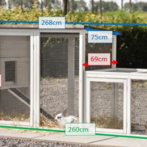 Verschiedene Abmessungen von der Kaninchenstall Julia