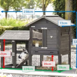 Verschiedene Abmessungen von der Kaninchenstall Prestige Small