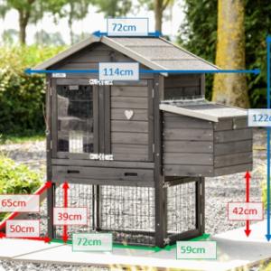 Verschiedene Abmessungen von der Hühnerstall Prestige Small