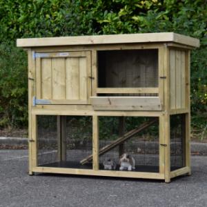 Kaninchenstall Axi Maxi imprägniertes Fichtenholz 146x67x118cm