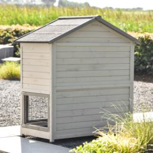 Der Kaninchenstall Excellent Medium hat ein Rückseite aus Holz