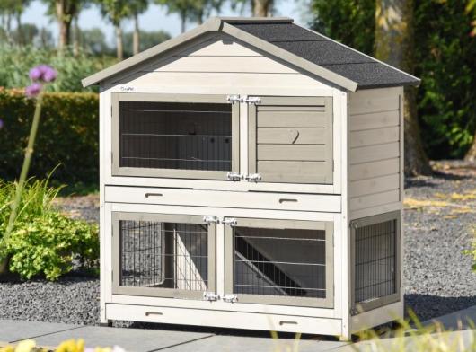 Kaninchenstall Excellent Medium Light-grey 125x67x132cm