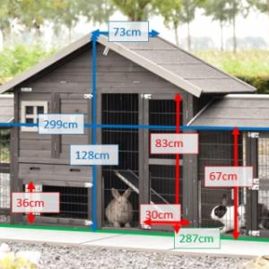 Verschiedene Abmessungen von der Kaninchenstall Holiday Small