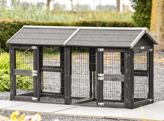 Doppeler Anbau-Auslauf Space Small Black 164x72x88cm
