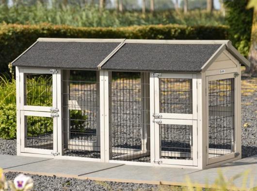 Doppele Tierauslauf Space Small Light-grey 164x72x88cm