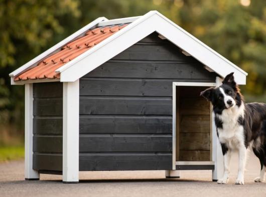 Hundehütte Reno schwarz/weiss