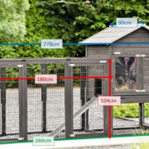 Verschiedene Abmessungen von der Kaninchenstall Prestige Medium