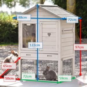Verschiedene Abmessungen von der Kaninchenstall Prestige Small