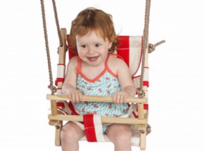 Canvas babysitz rot/weiß • mit PP-Seil