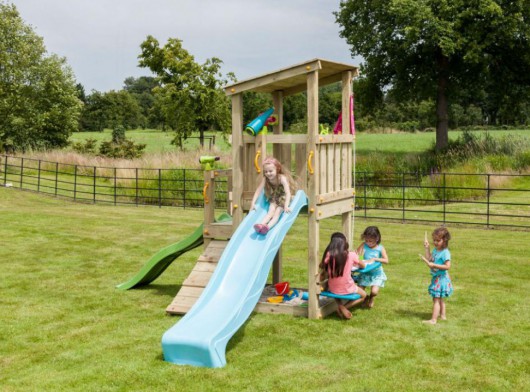 Spieltürme Cascade niedrig mit Rutschen | Blue Rabbit