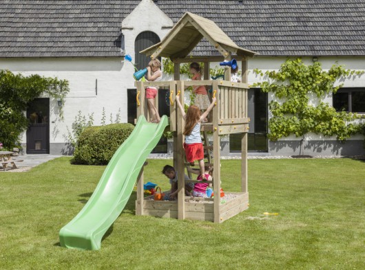Spieltürme Pagoda niedrig mit Rutsche | Blue Rabbit