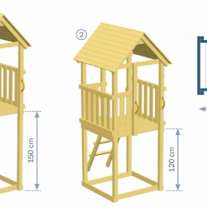Spielgerät Kiosk niedrig | Abmessungen