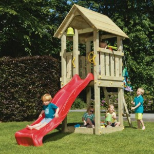Spieltürme Kiosk hoch mit Rutsche | Blue Rabbit