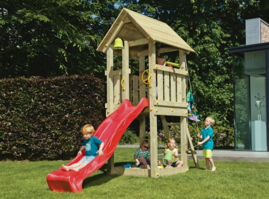 Spieltürme Kiosk hoch mit Rutsche | Blue Rabbit