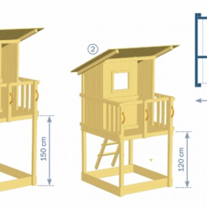 Spieltürme Beach hut ist verfügbar in 2 verschiedene Plattformhöhen
