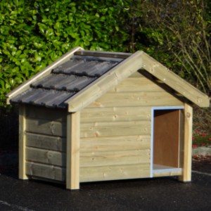 Hundehütte aus Holz Reno mit Dachziegeln