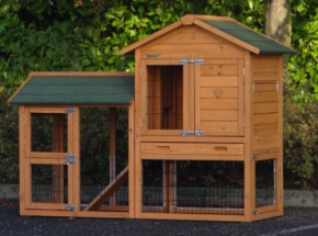 Kaninchenstall Prestige Small mit Auslauf links 162x77x122cm