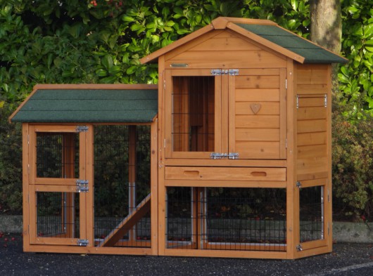 Kaninchenstall Prestige Small mit Auslauf links 162x77x122cm