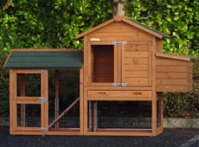 Kaninchenstall Prestige Small mit Auslauf und Nistkaste 191x72x122cm