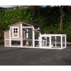 Kaninchenstall Leah mit Nistkaste und extra Auslauf 299x75x120cm