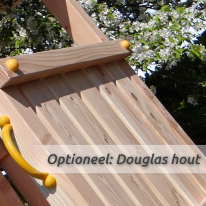 Sie können den hohen Beach-Hut-Spielturm optional auch aus Douglasienholz bestellen.