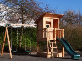 Spielgerät Beach hut 120 mit Rutsche und Schaukel