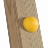 Die gelben Abdeckkappen sind dazu gedacht, Schrauben und Muttern des Spielgeräts abzudecken