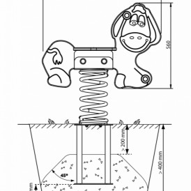 Federwippe Betonnesanker