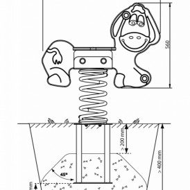 Federwippe Betonnesanker