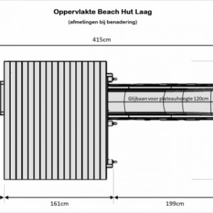 Abmessungen Spielturm Beach hut mit Rutsche | Obenansicht