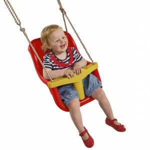 Babyschaukel rot/gelb • mit PP-Seil